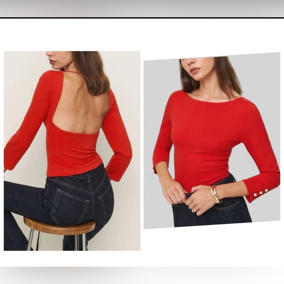 Reformation -Red Knit Top Size S-NWT- Jalen style-Retails $118.00 - Picture 14 of 14